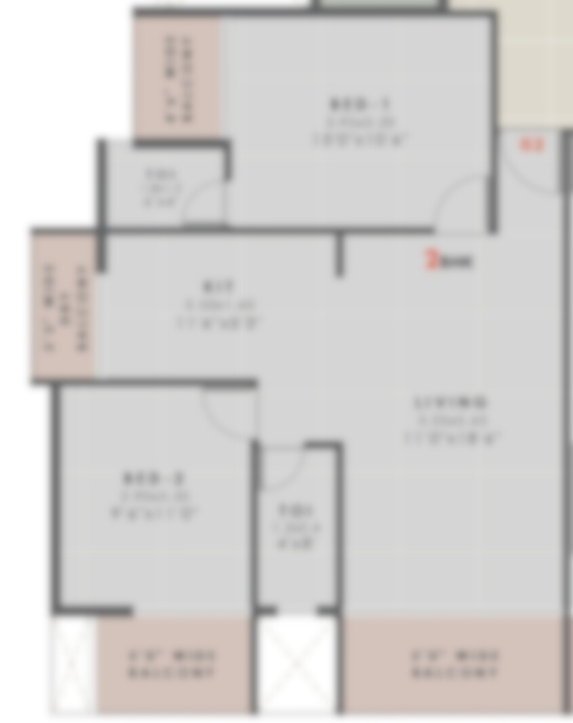 pramukh pride 2bhk floor plan